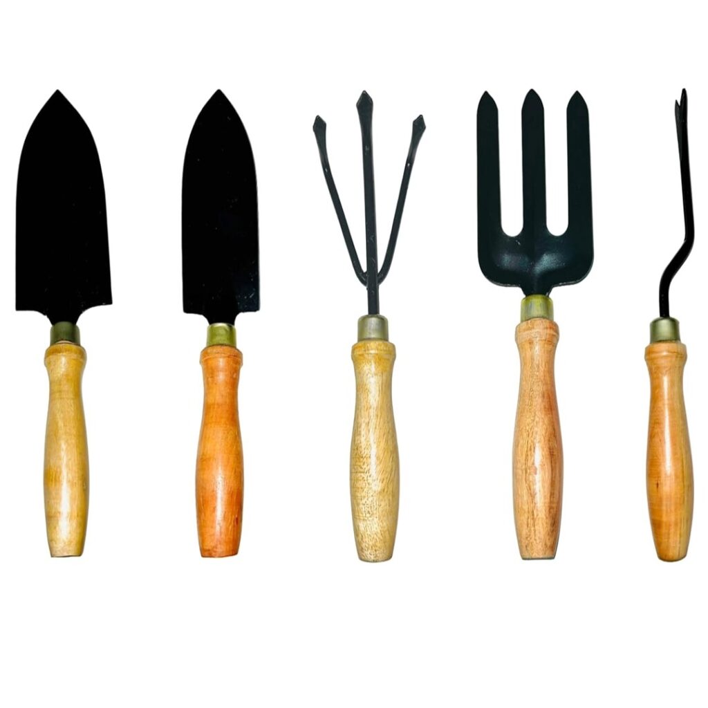 Trowel Set of 5 Wooden Handle