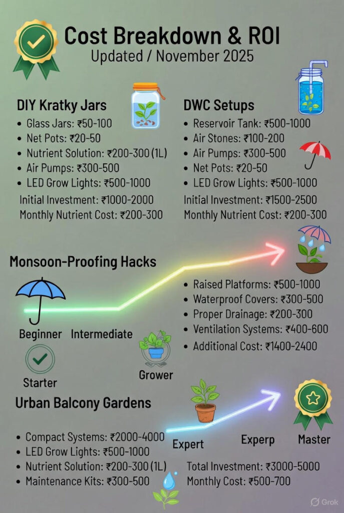 Hydroponic Gardening Systems for Beginners: Ultimate Guide to Easy Setup & Growth 15 Hydroponic Cost Breakup